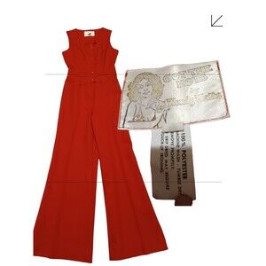 Vintage 1970’s Jumpsuit Got The Hots By Wendy Watts Flare Leg Size 7/8 Red Disco